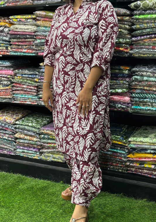 STRAIGHT KURTI-PANT AFGHANI (PURE COTTON)