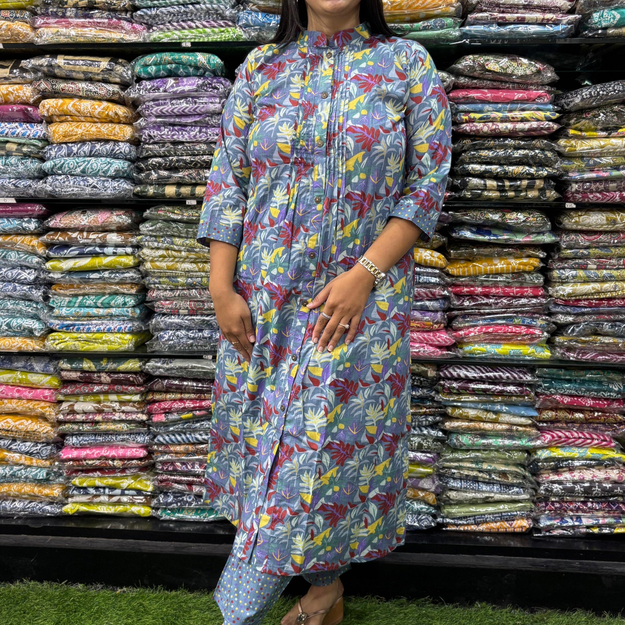 PURE COTTON PINTEX STRAIGHT  KURTI WITH PANT