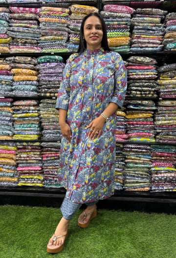 PURE COTTON PINTEX STRAIGHT  KURTI WITH PANT