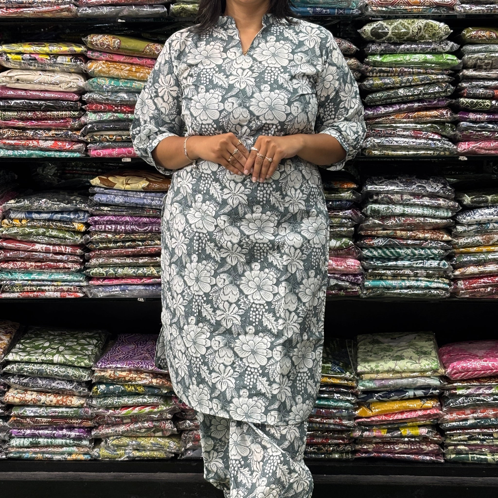 STRAIGHT KURTI-PANT AFGHANI (PURE COTTON)