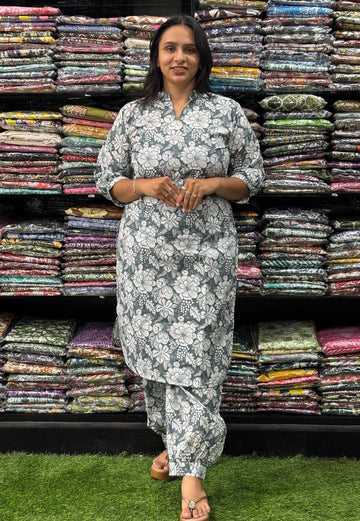 STRAIGHT KURTI-PANT AFGHANI (PURE COTTON)