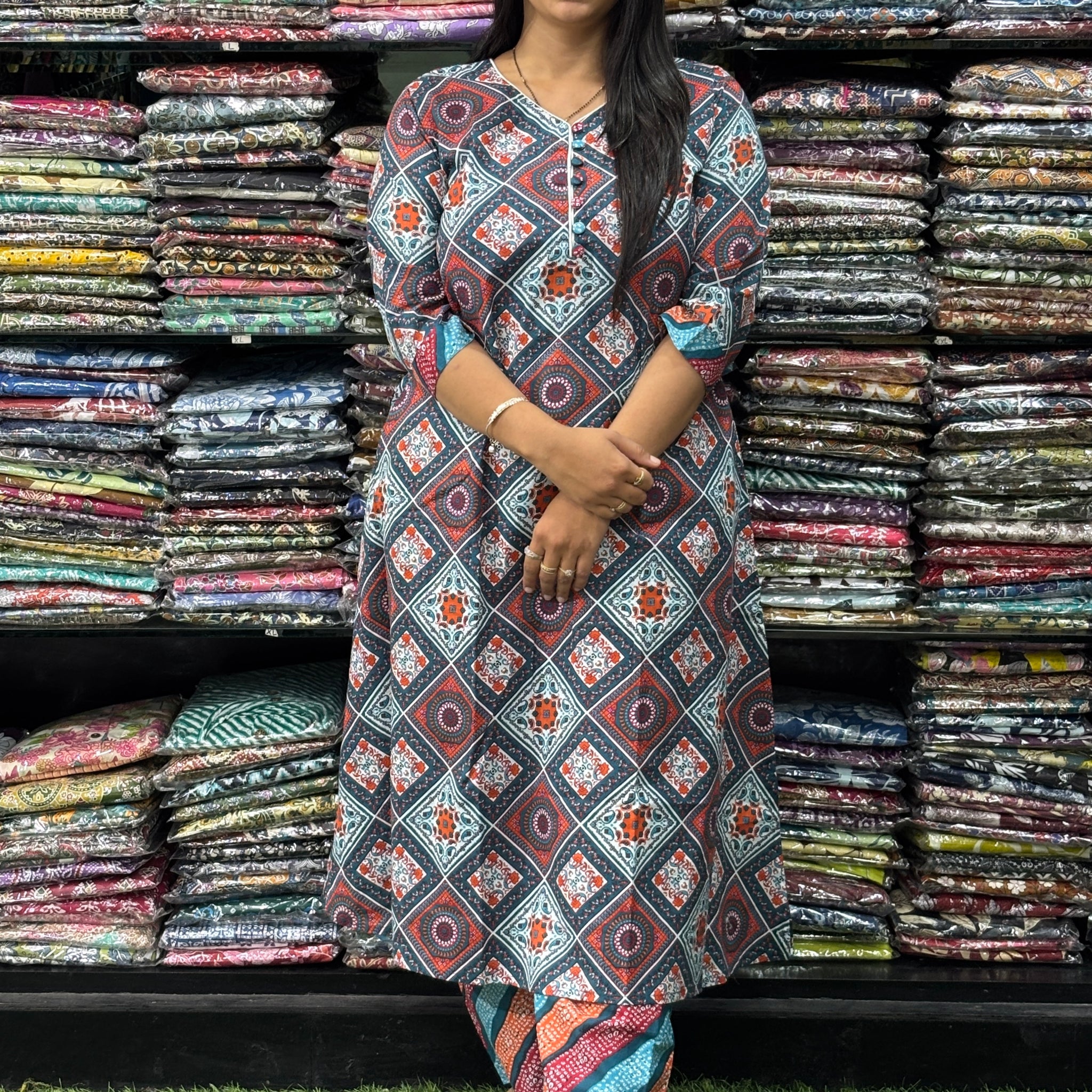 ALINE KURTI-PLAZO (PURE COTTON)