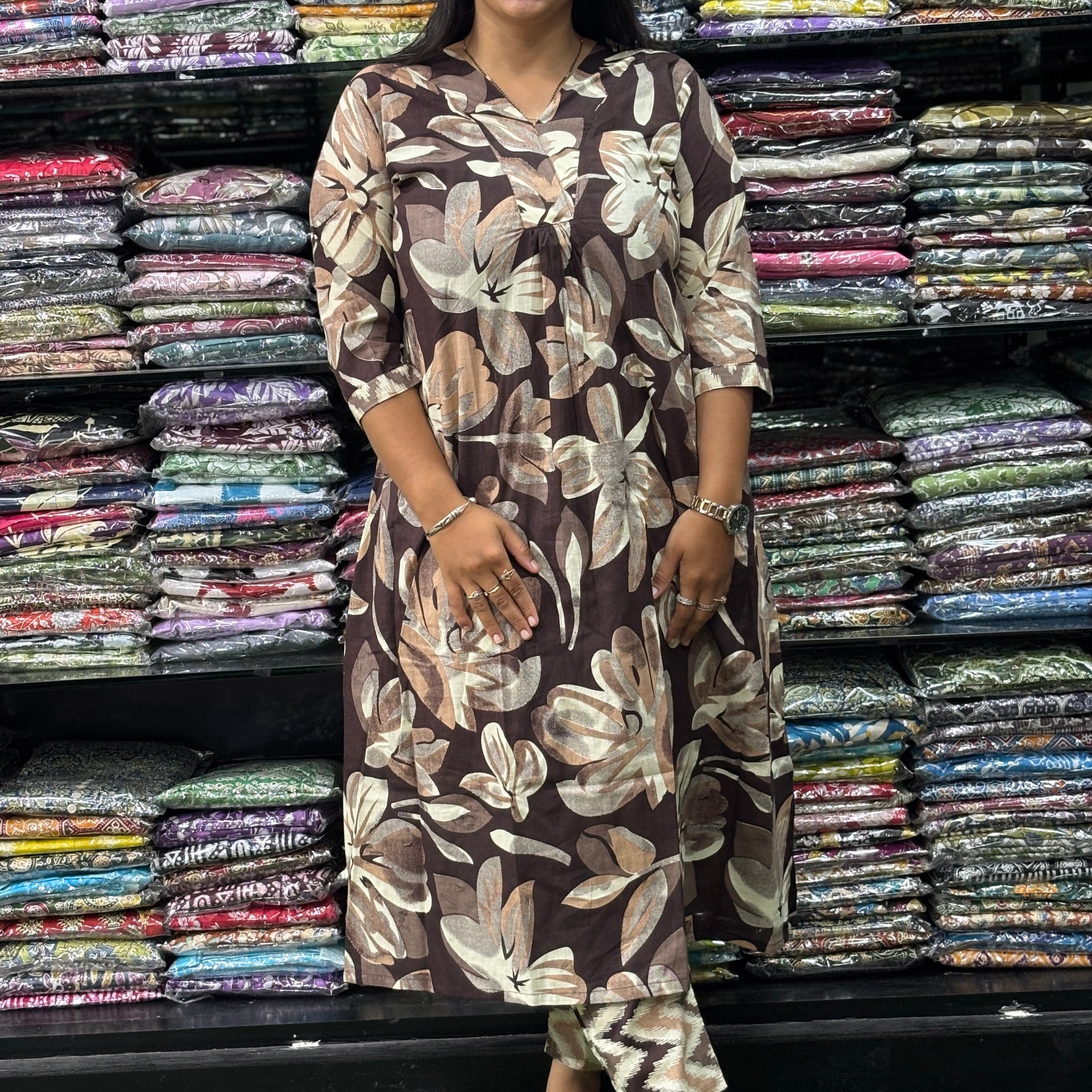 ALINE KURTI-PANT (PURE CAMRIC COTTON)