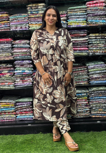 ALINE KURTI-PANT (PURE CAMRIC COTTON)