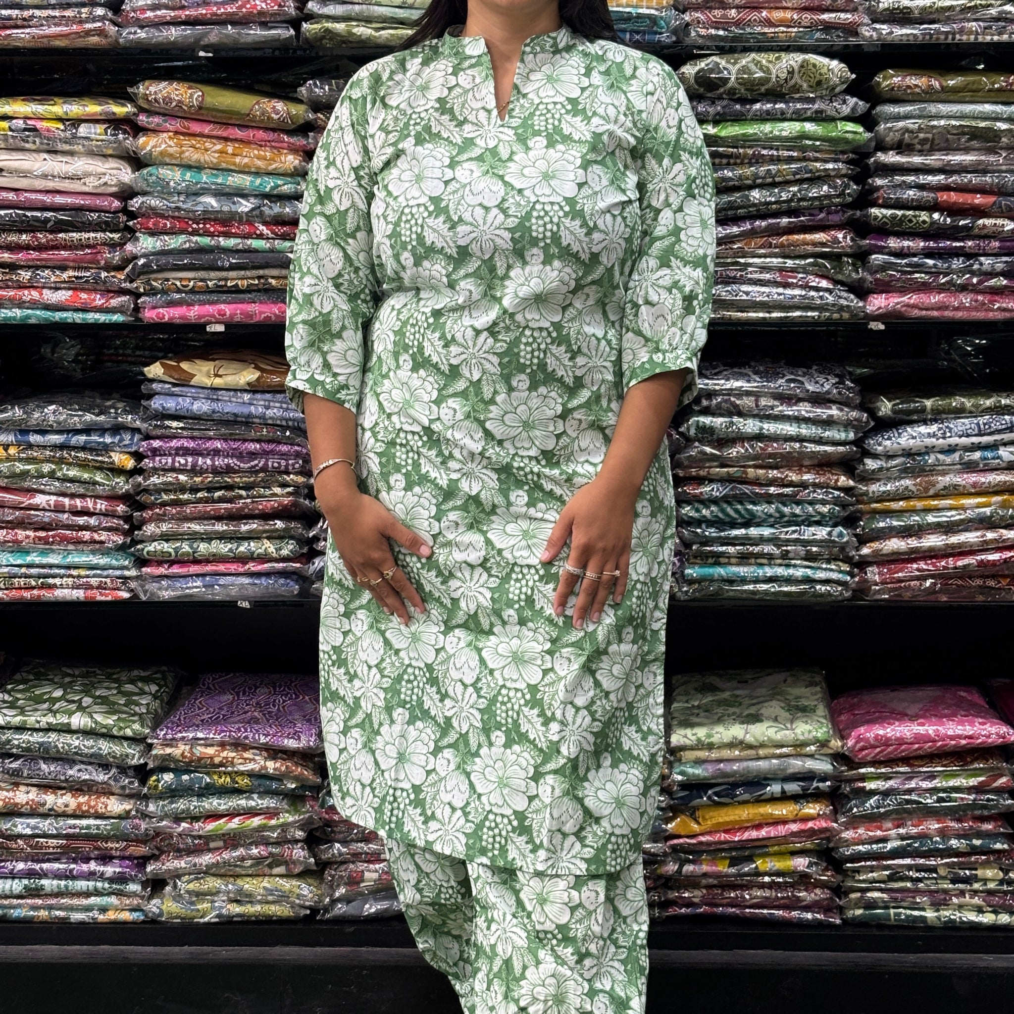 STRAIGHT KURTI-PANT AFGHANI (PURE COTTON)