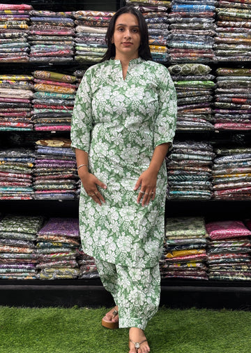 STRAIGHT KURTI-PANT AFGHANI (PURE COTTON)