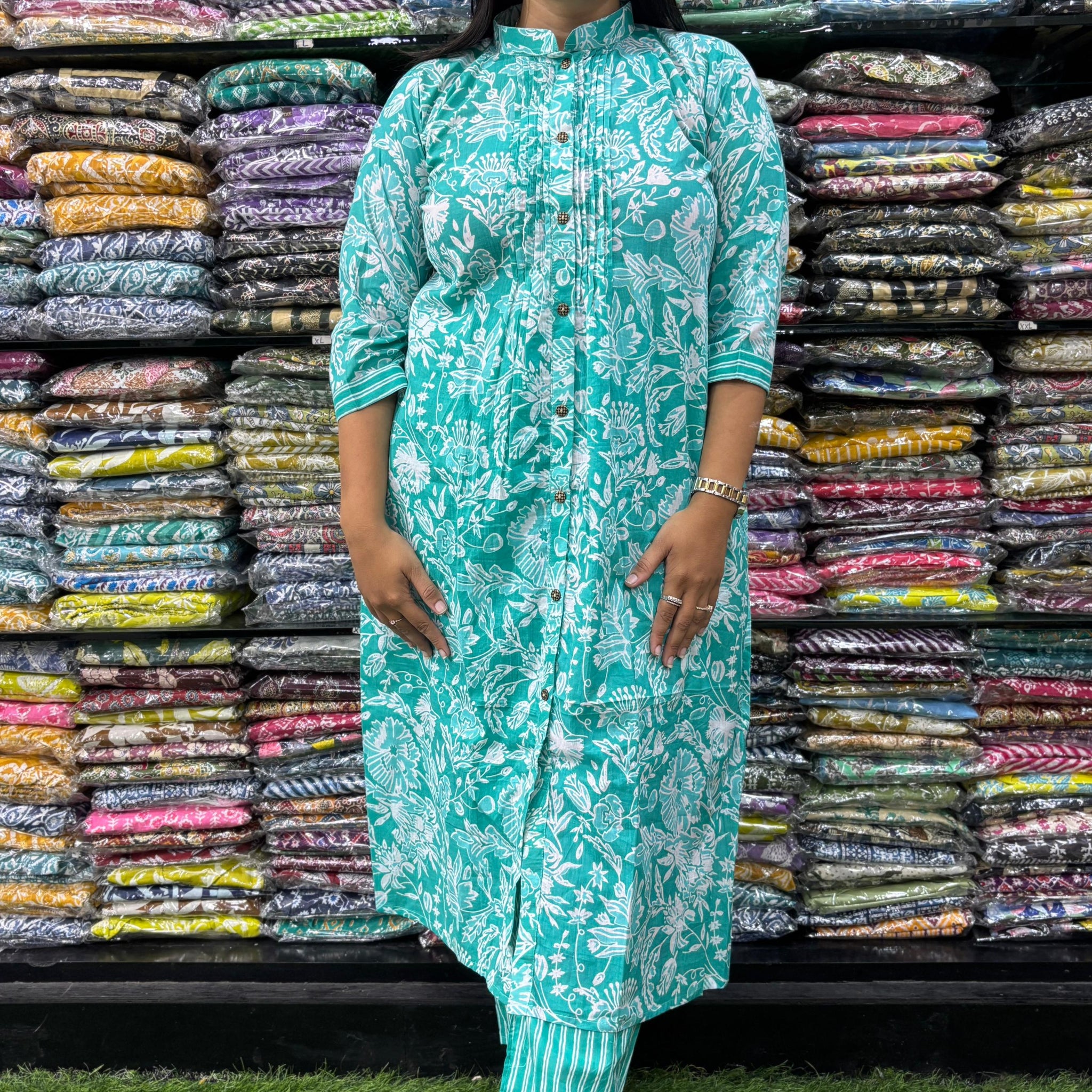 PURE COTTON PINTEX STRAIGHT  KURTI WITH PANT