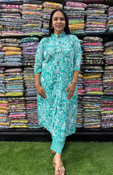 PURE COTTON PINTEX STRAIGHT  KURTI WITH PANT