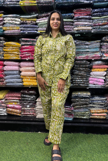 PURE  COTTON SHIRT PANT CORD-SET