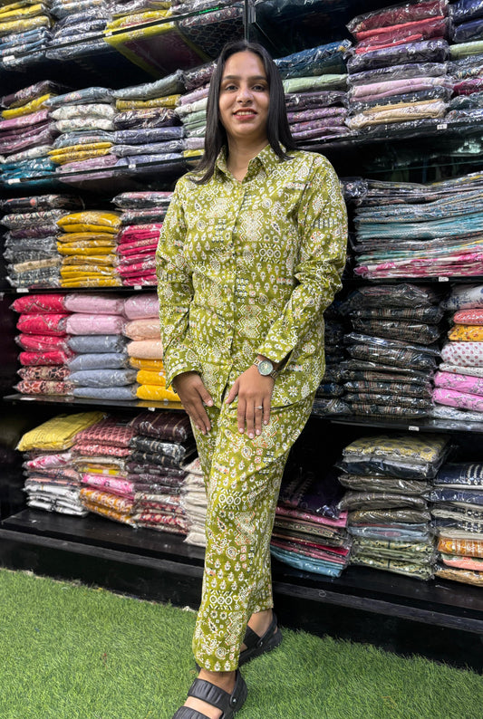 PURE  COTTON SHIRT PANT CORD-SET