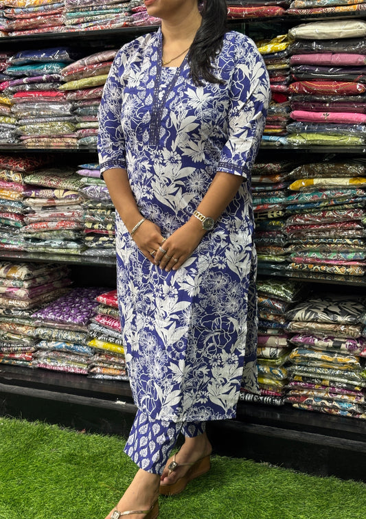 STRAIGHT KURTI-PANT (PURE CAMRIC COTTON)