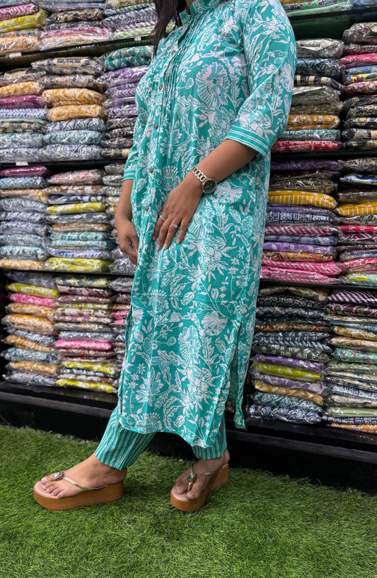 PURE COTTON PINTEX STRAIGHT  KURTI WITH PANT
