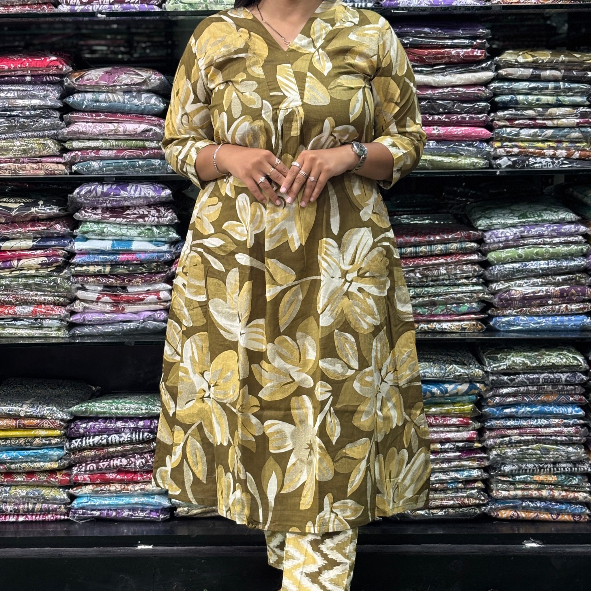 ALINE KURTI-PANT (PURE CAMRIC COTTON)