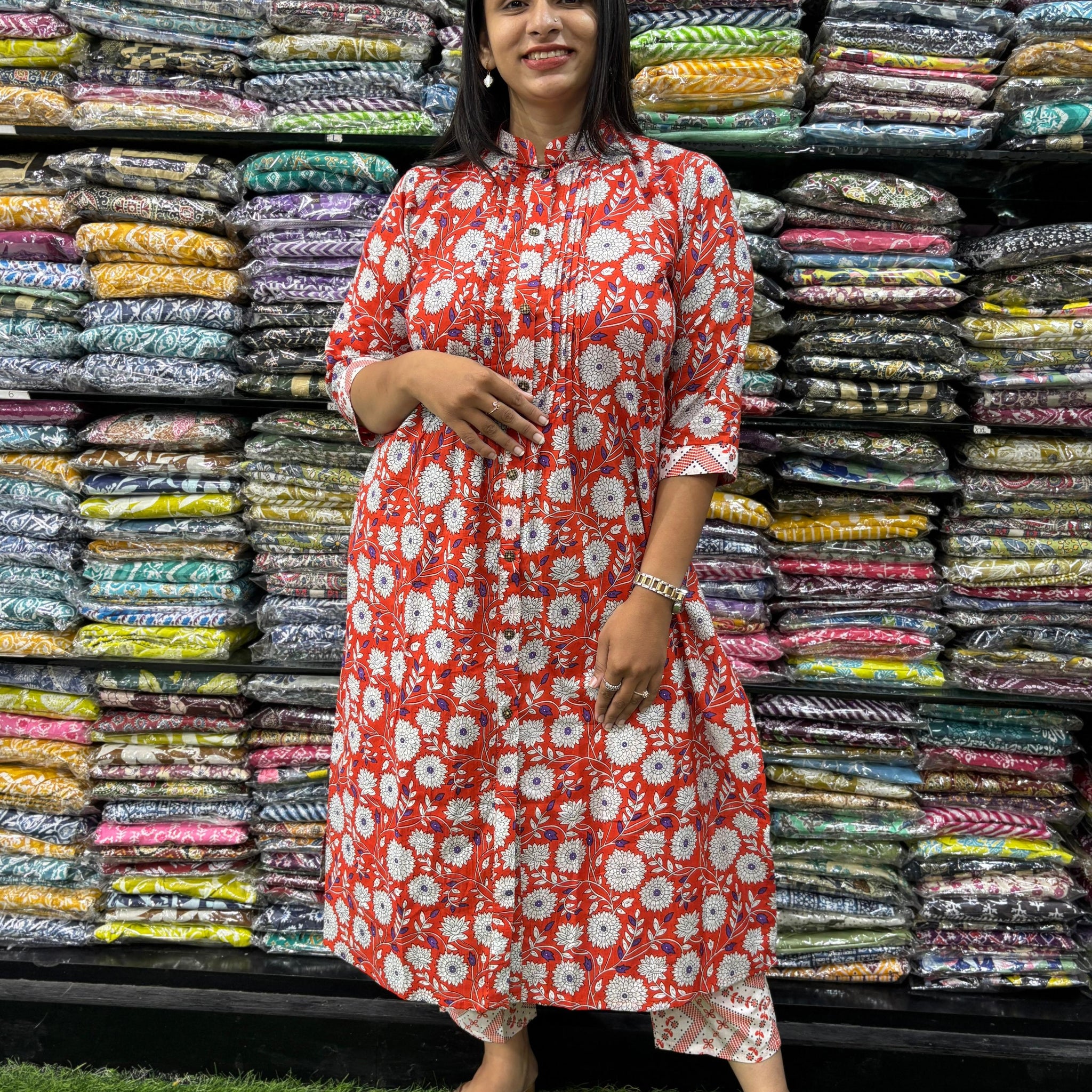 PURE COTTON PINTEX STRAIGHT  KURTI WITH PANT