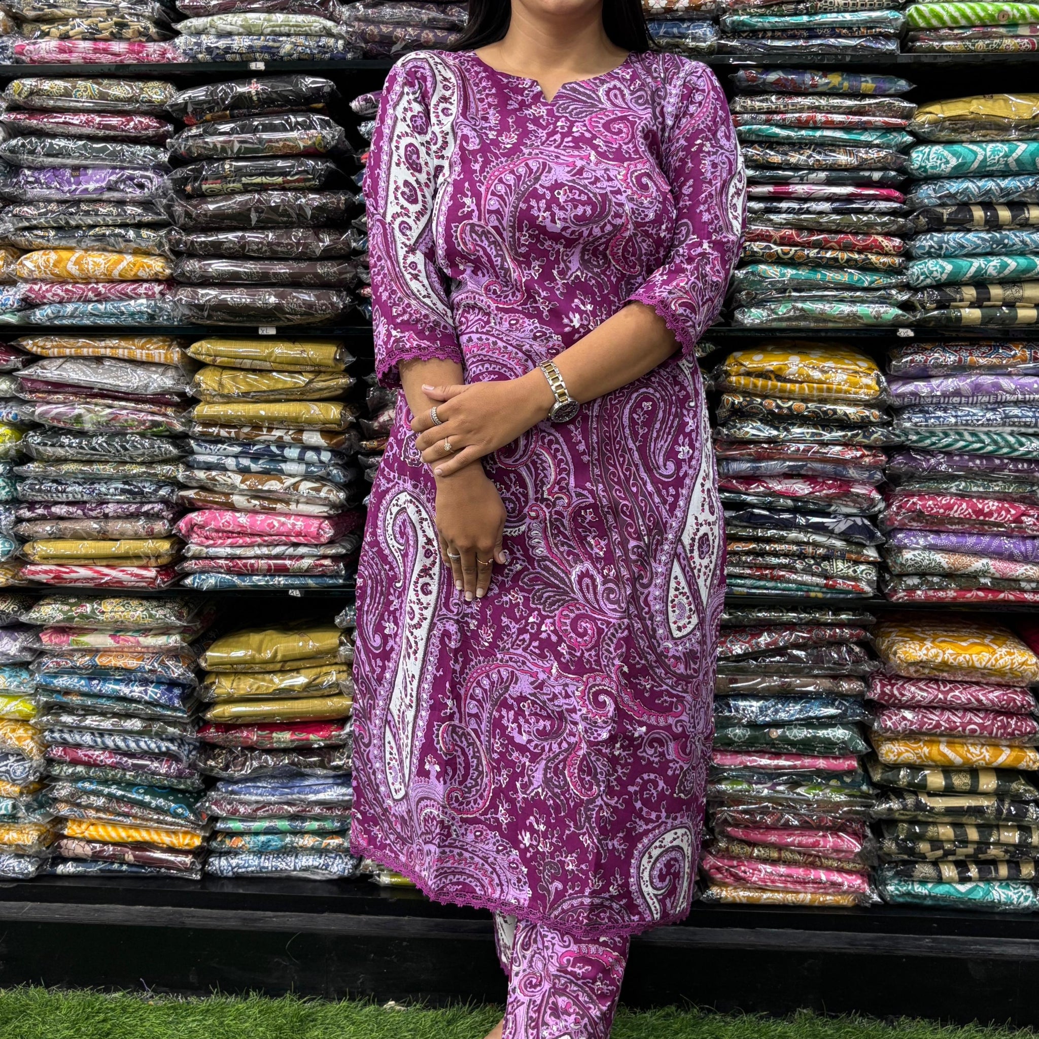 PURE COTTON STRAIGHT KURTI WITH PANT