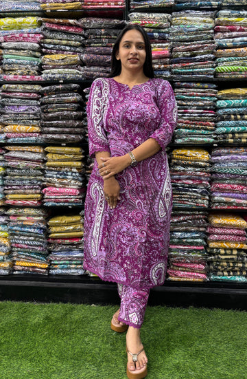 PURE COTTON STRAIGHT KURTI WITH PANT