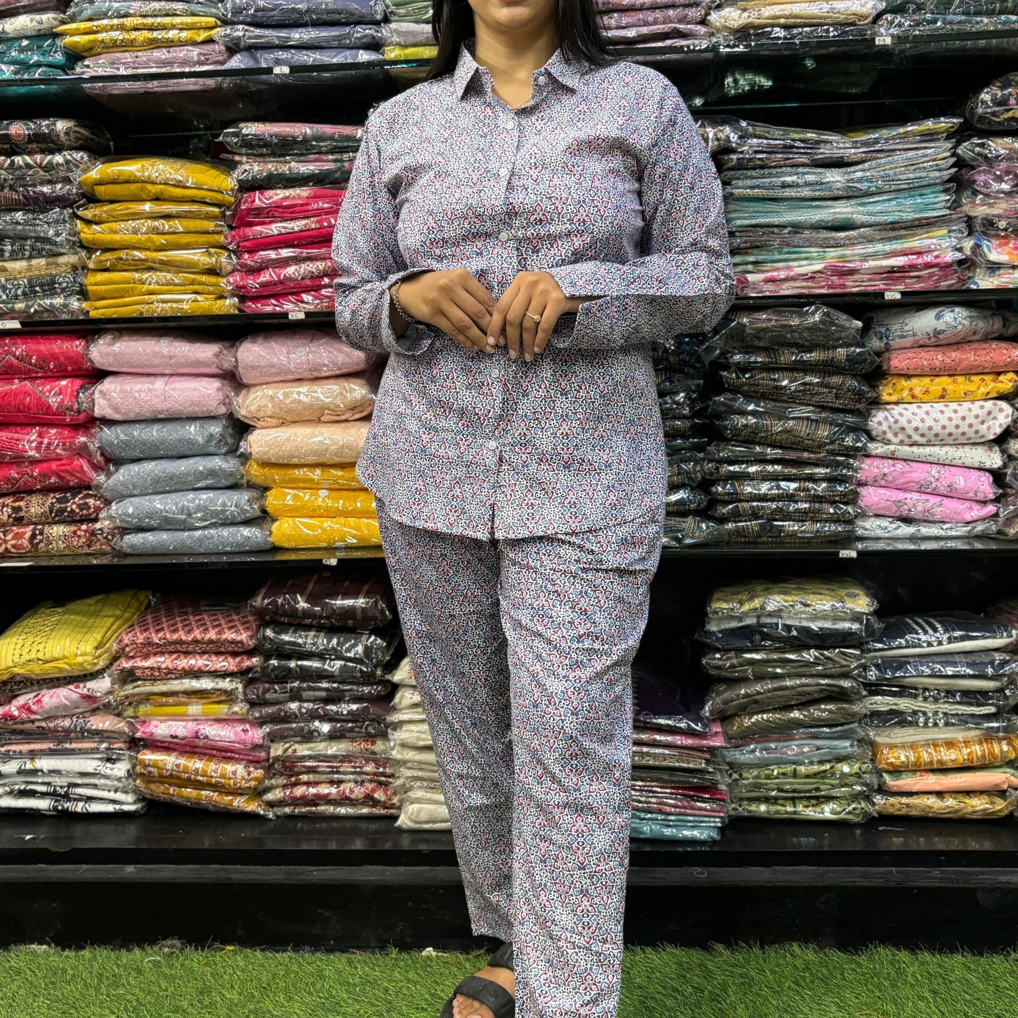 PURE  COTTON SHIRT PANT CORD-SET