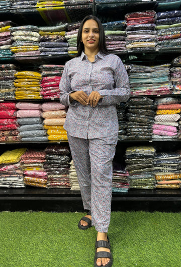 PURE  COTTON SHIRT PANT CORD-SET