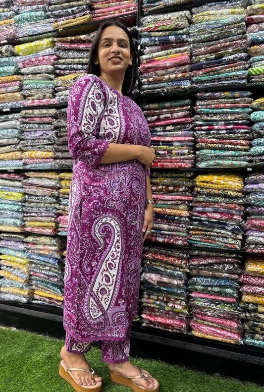 PURE COTTON STRAIGHT KURTI WITH PANT