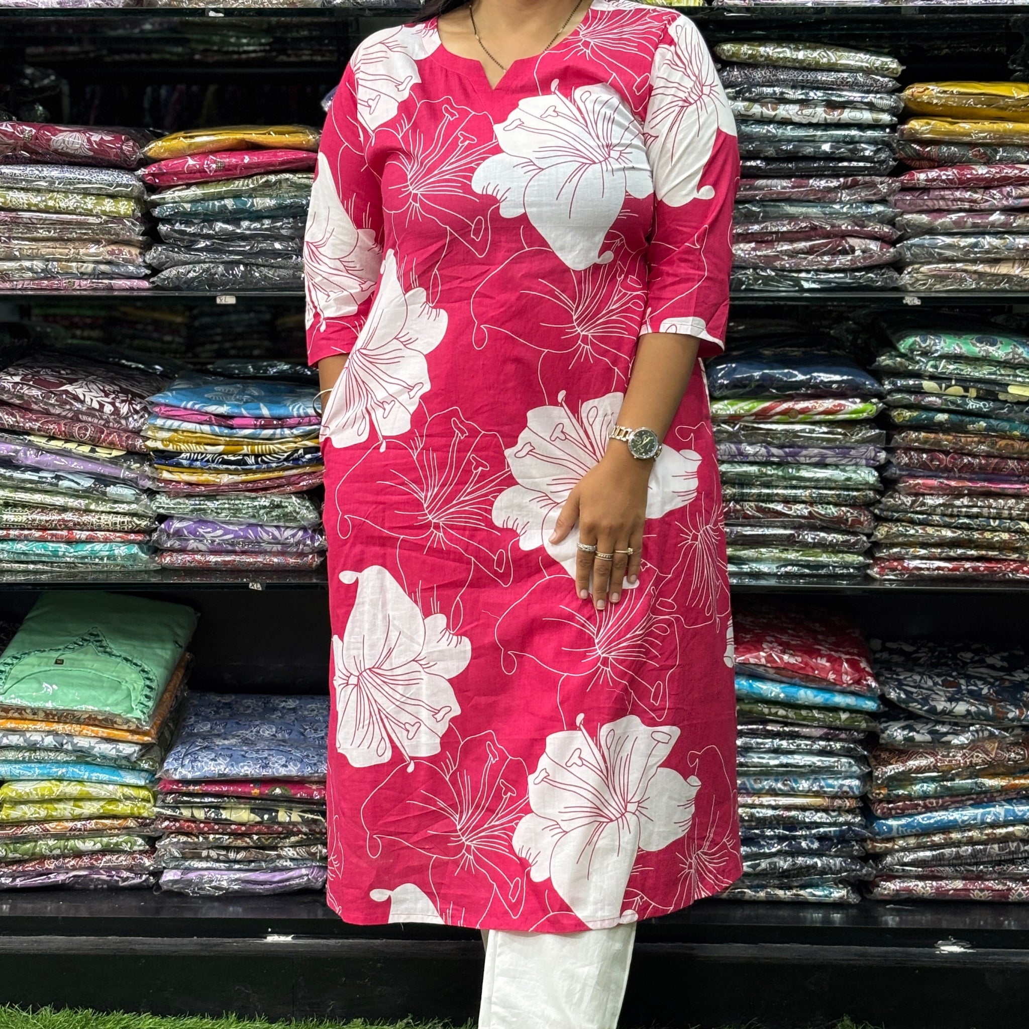 ALINE KURTI (PURE CAMRIC COTTON)