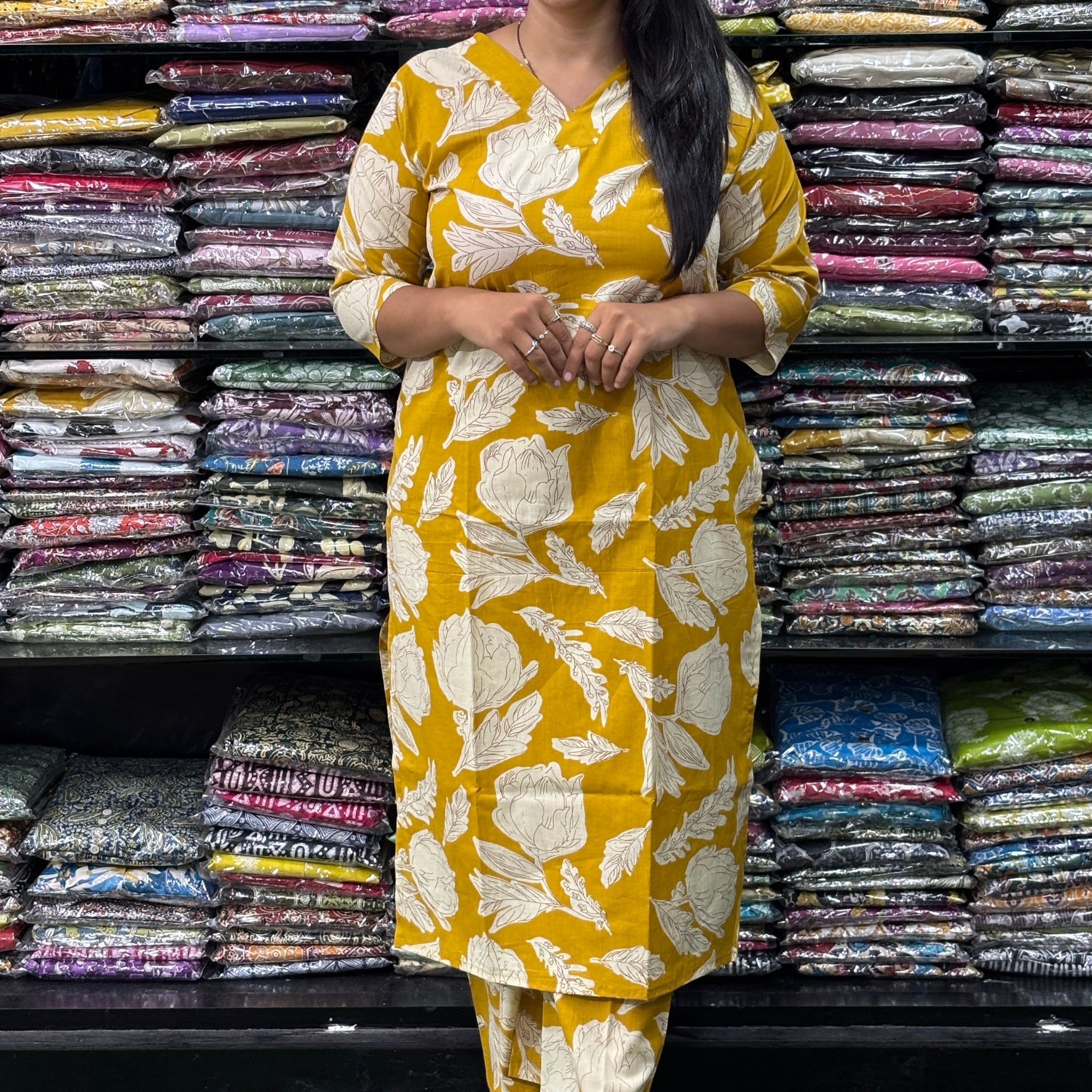 STRAIGHT KURTI-PLAZO (PURE CAMRIC COTTON)