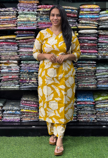 STRAIGHT KURTI-PLAZO (PURE CAMRIC COTTON)