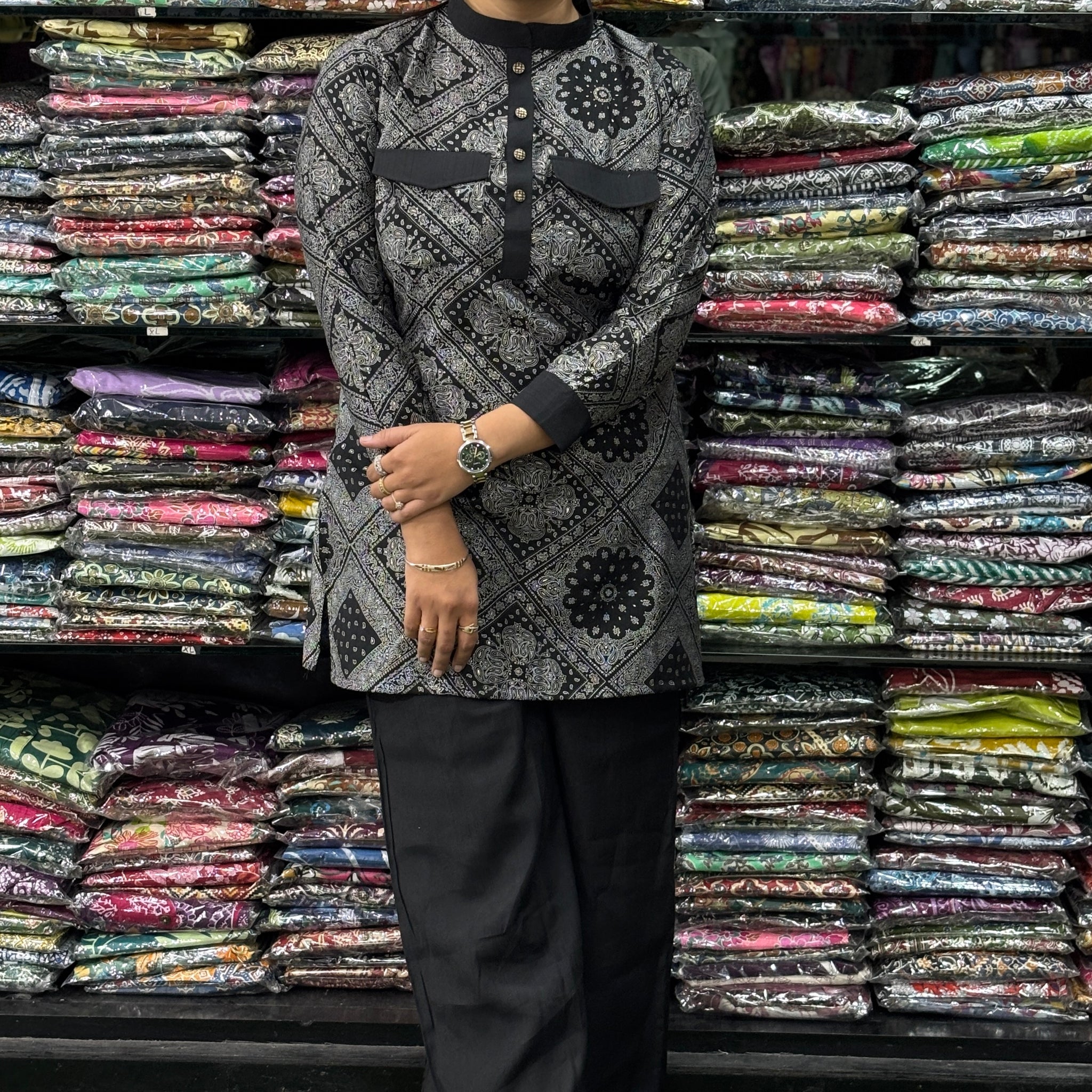 STRAIGHT TUNIC & PLAZO (VERTICAN(POLY COTTON))