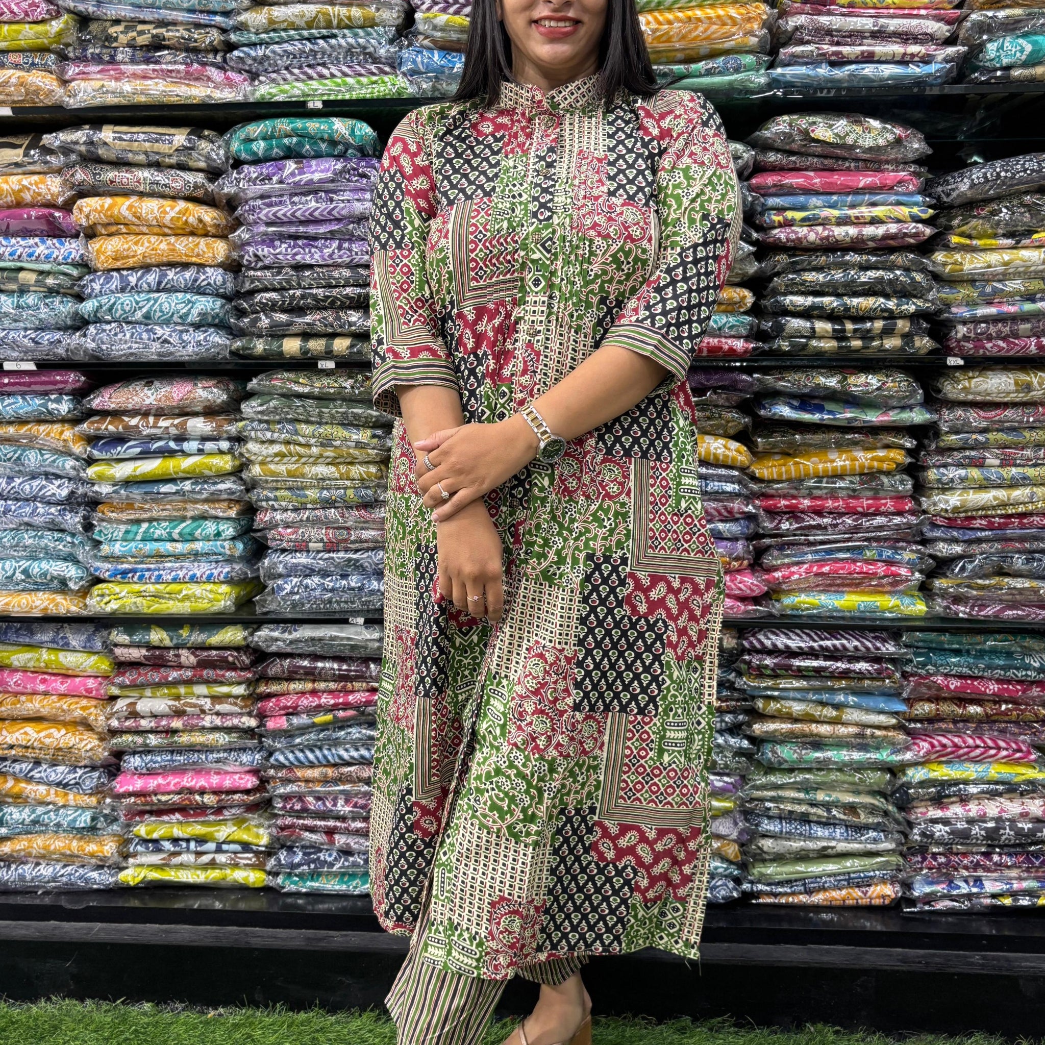 PURE COTTON PINTEX STRAIGHT  KURTI WITH PANT