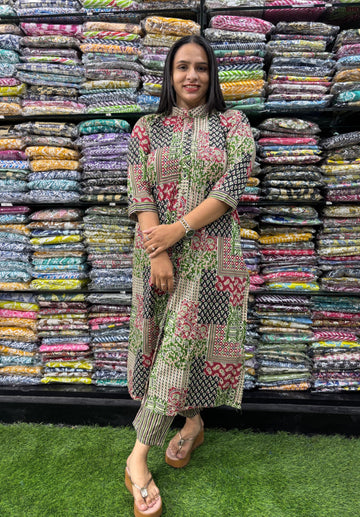 PURE COTTON PINTEX STRAIGHT  KURTI WITH PANT