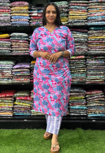 STRAIGHT KURTI-PANT (PURE CAMRIC COTTON)