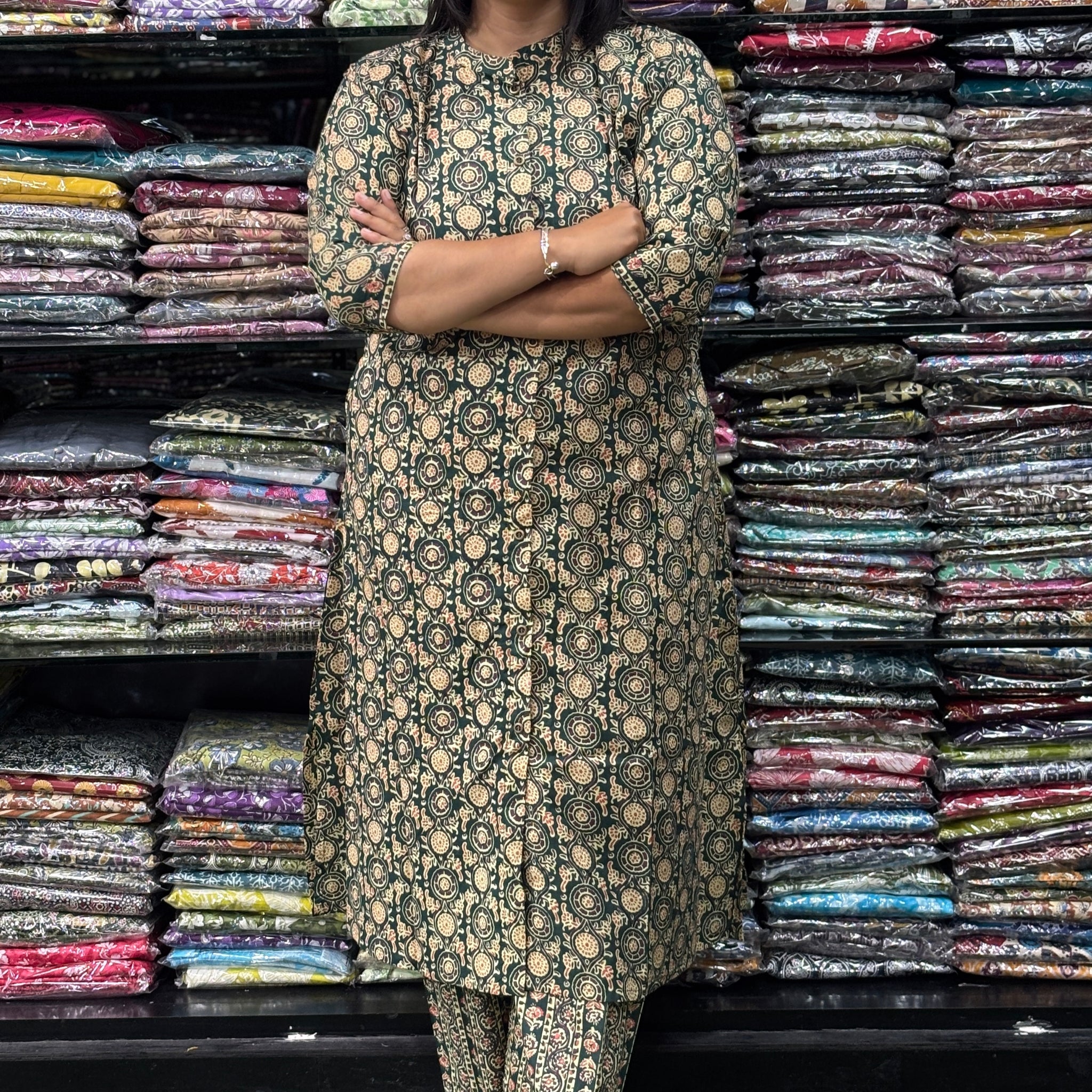 ALINE KURTI-PLAZO (PURE CAMRIC COTTON)