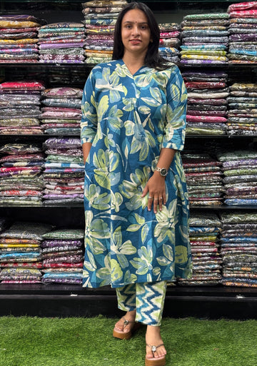 ALINE KURTI-PANT (PURE CAMRIC COTTON)