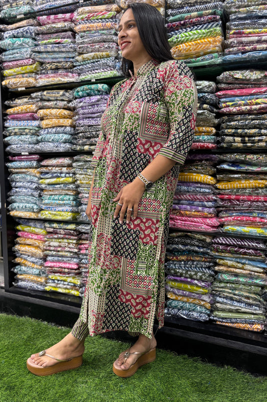 PURE COTTON PINTEX STRAIGHT  KURTI WITH PANT
