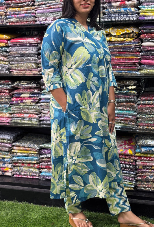 ALINE KURTI-PANT (PURE CAMRIC COTTON)