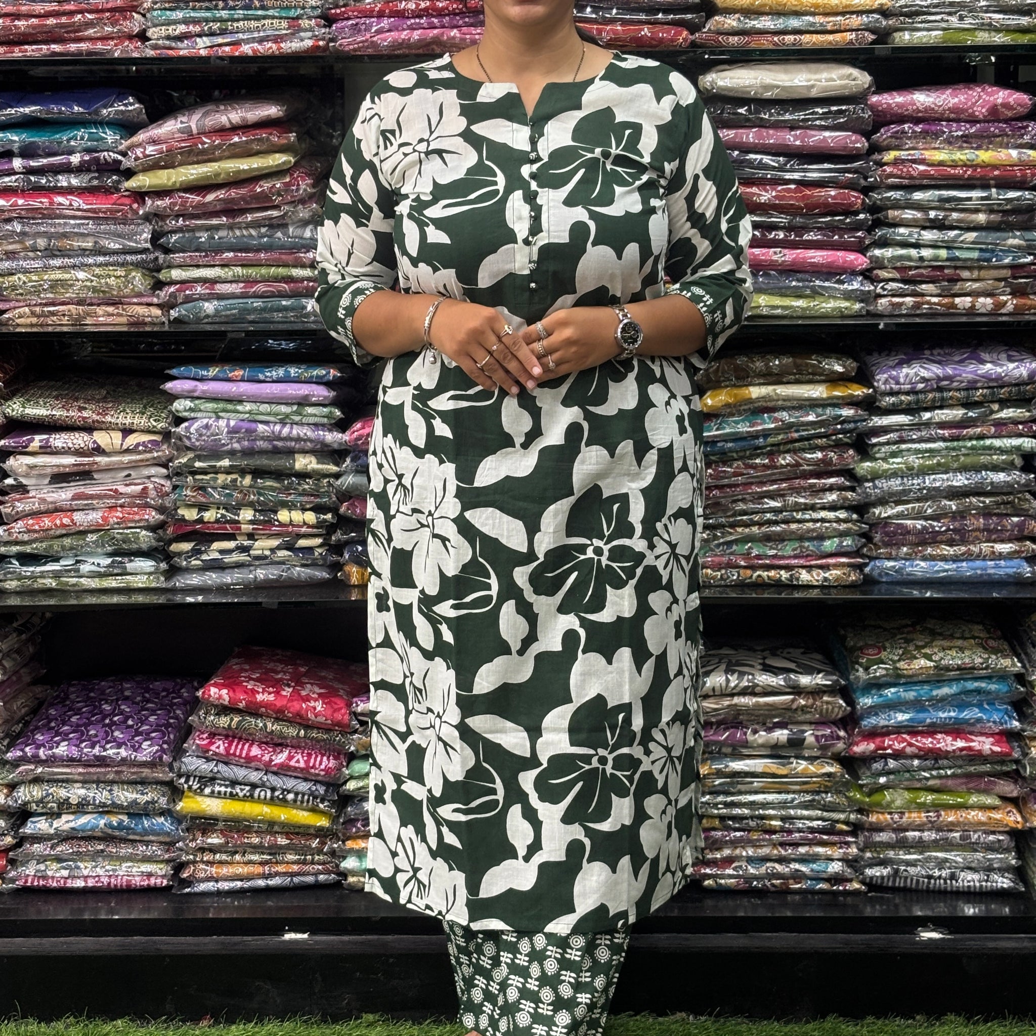 STRAIGHT KURTI-PLAZO (PURE CAMRIC COTTON)