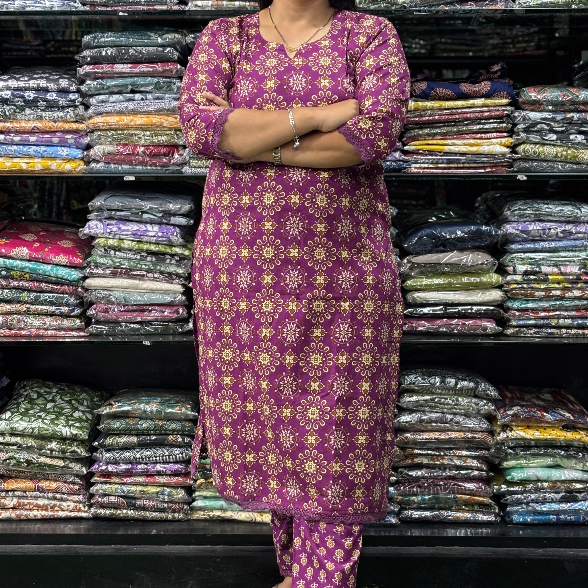 STRAIGHT KURTI-PANT (PURE CAMRIC COTTON)