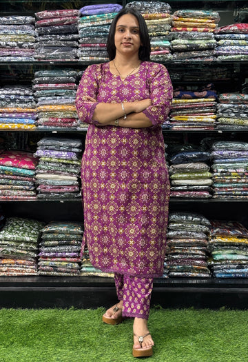 STRAIGHT KURTI-PANT (PURE CAMRIC COTTON)