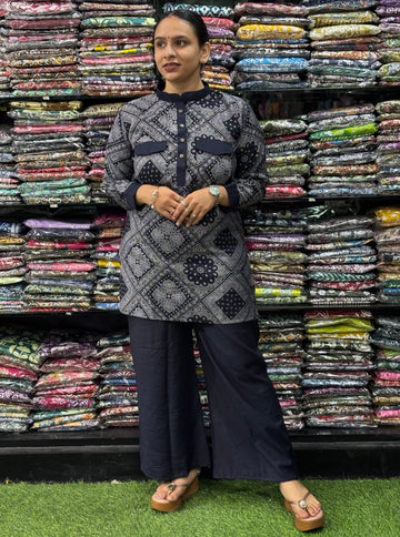 STRAIGHT TUNIC & PLAZO (VERTICAN(POLY COTTON))