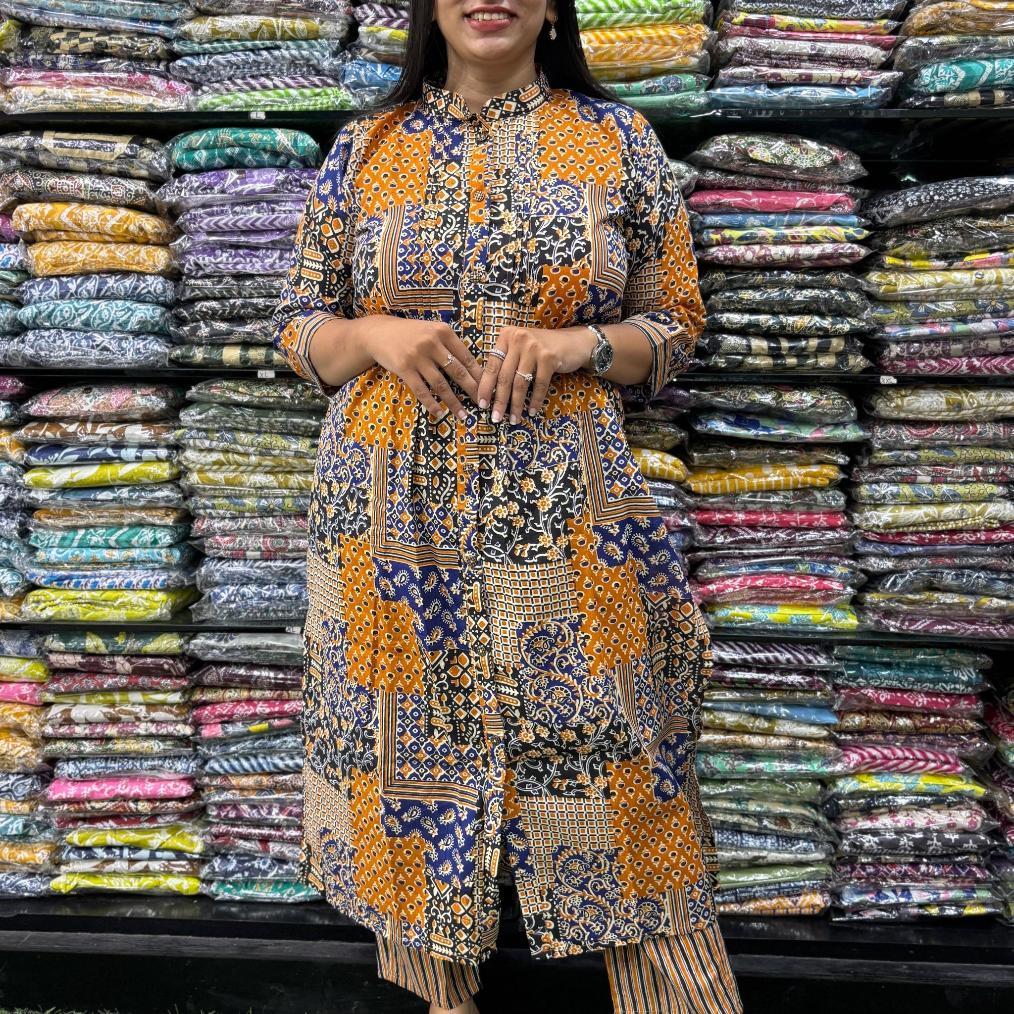 PURE COTTON PINTEX STRAIGHT  KURTI WITH PANT