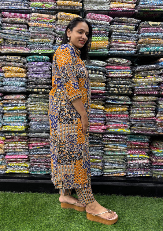 PURE COTTON PINTEX STRAIGHT  KURTI WITH PANT