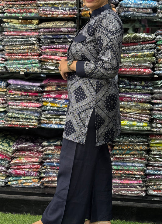 STRAIGHT TUNIC & PLAZO (VERTICAN(POLY COTTON))