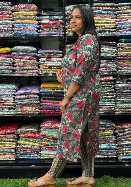 STRAIGHT KURTI-PANT (PURE CAMRIC COTTON)