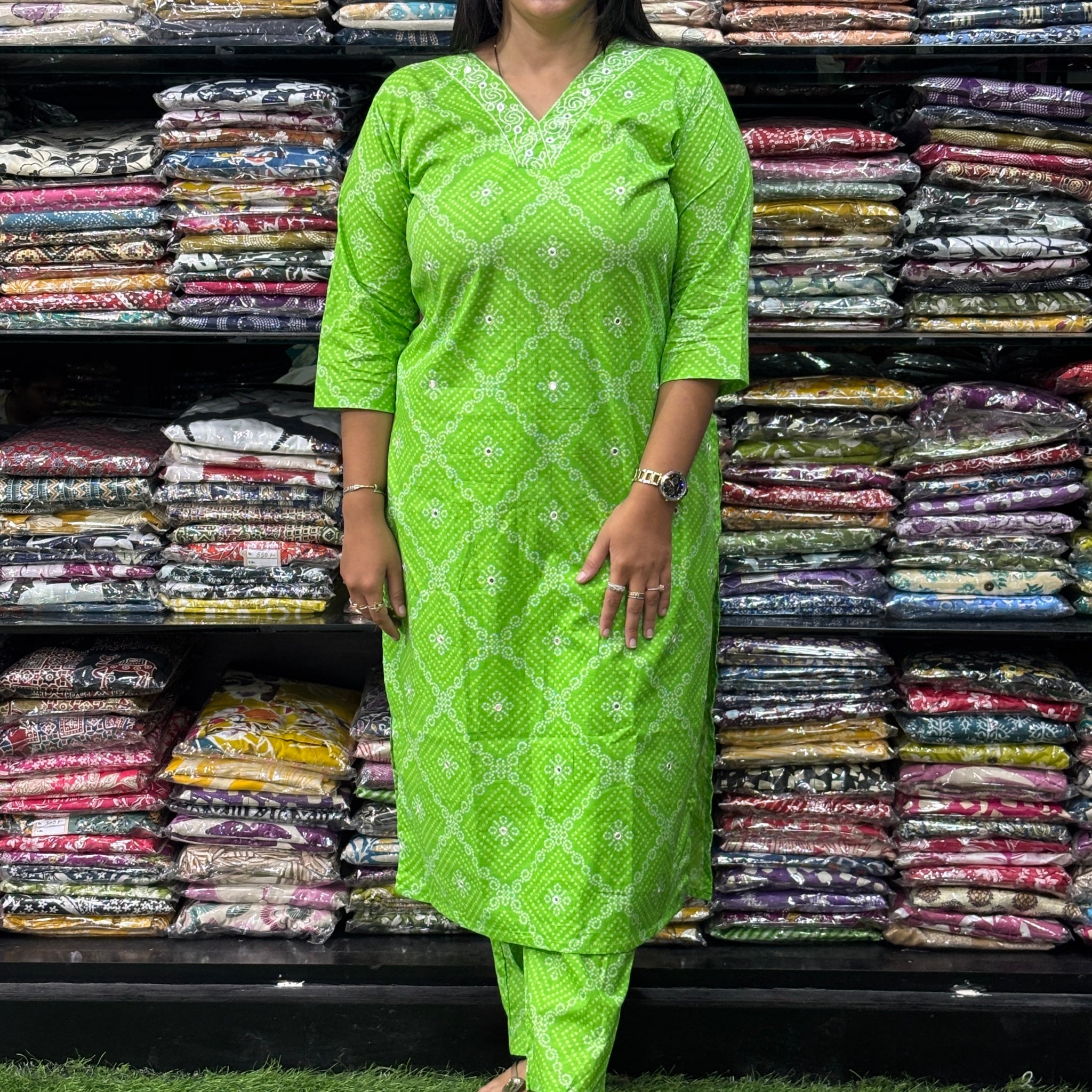 STRAIGHT KURTI WITH PANT (PURE CAMRIC COTTON,WORK)
