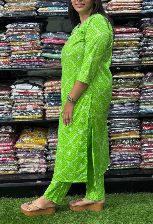 STRAIGHT KURTI WITH PANT (PURE CAMRIC COTTON,WORK)