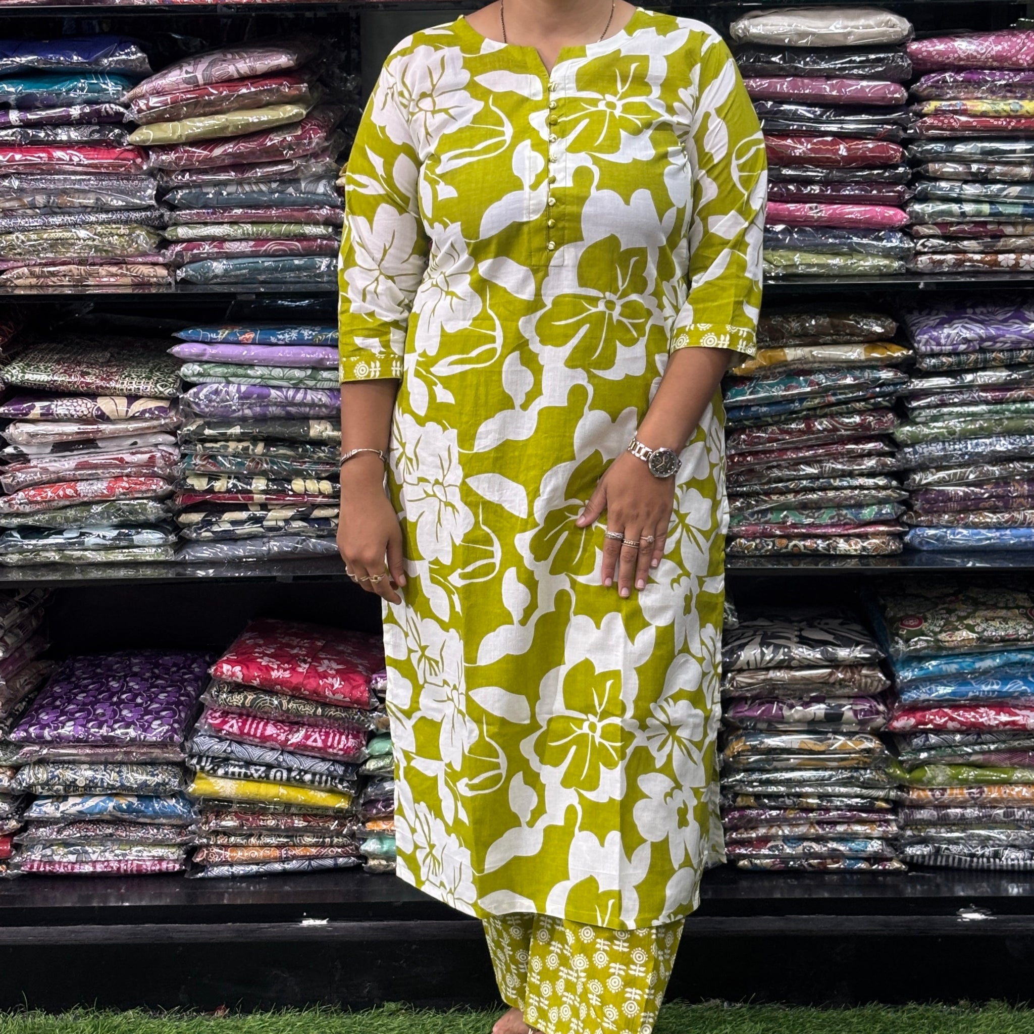 STRAIGHT KURTI-PLAZO (PURE CAMRIC COTTON)