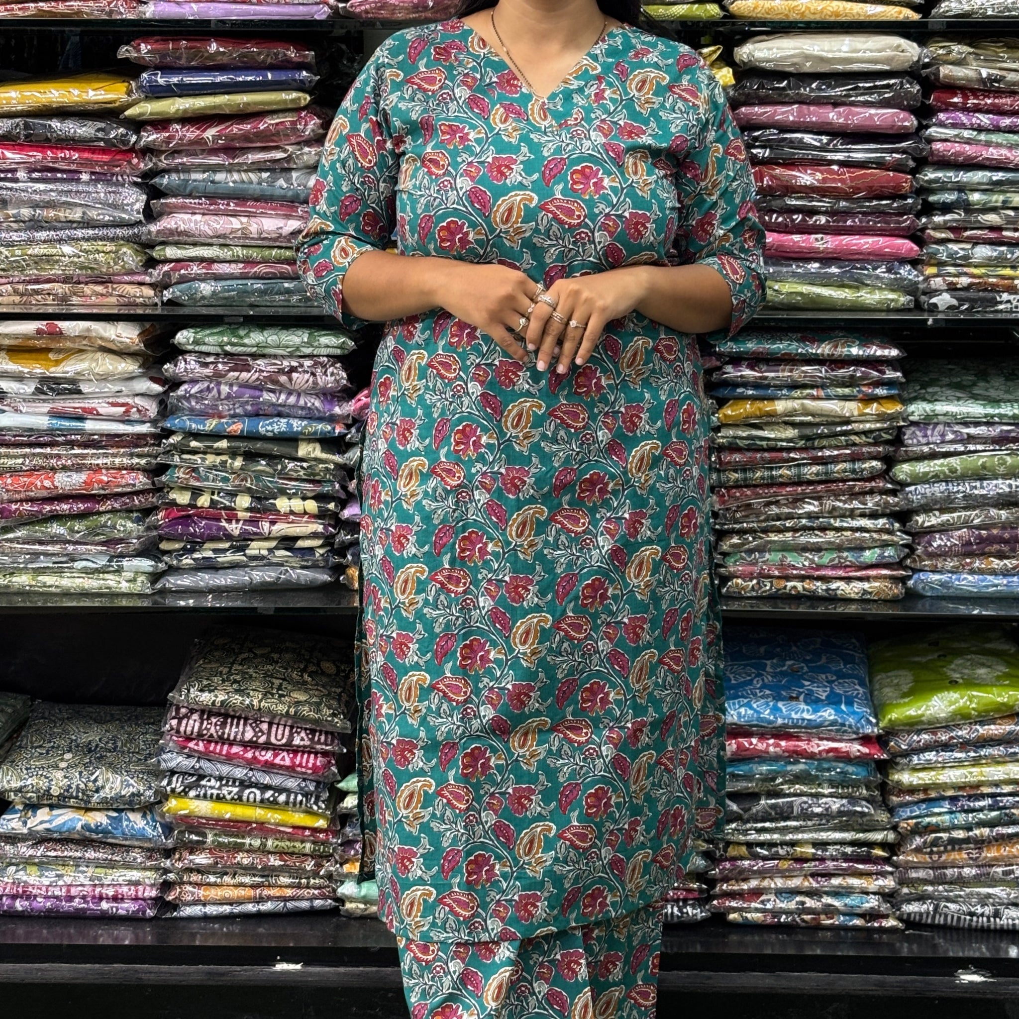 STRAIGHT KURTI-PLAZO (PURE CAMRIC COTTON)