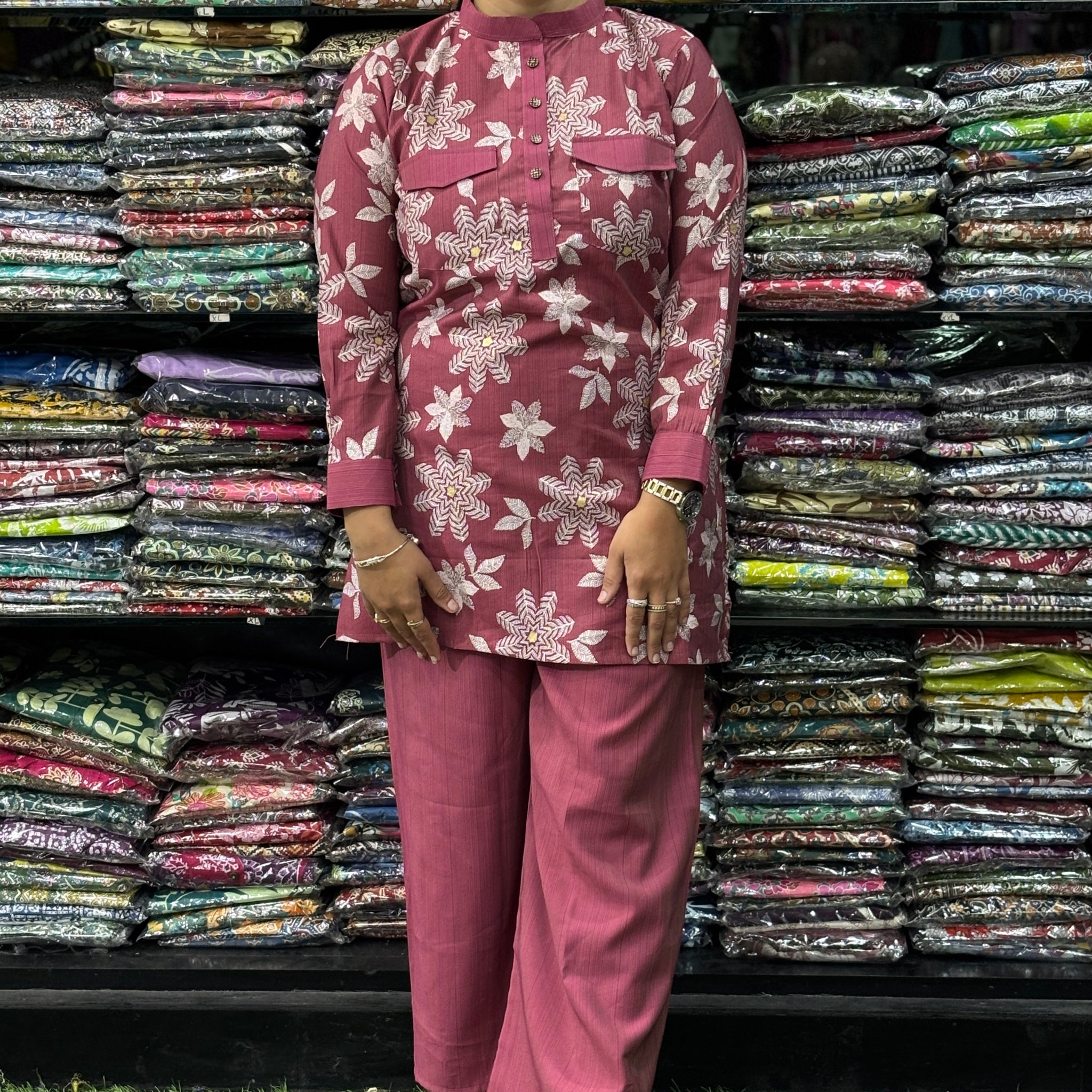 STRAIGHT TUNIC & PLAZO (VERTICAN(POLY COTTON))