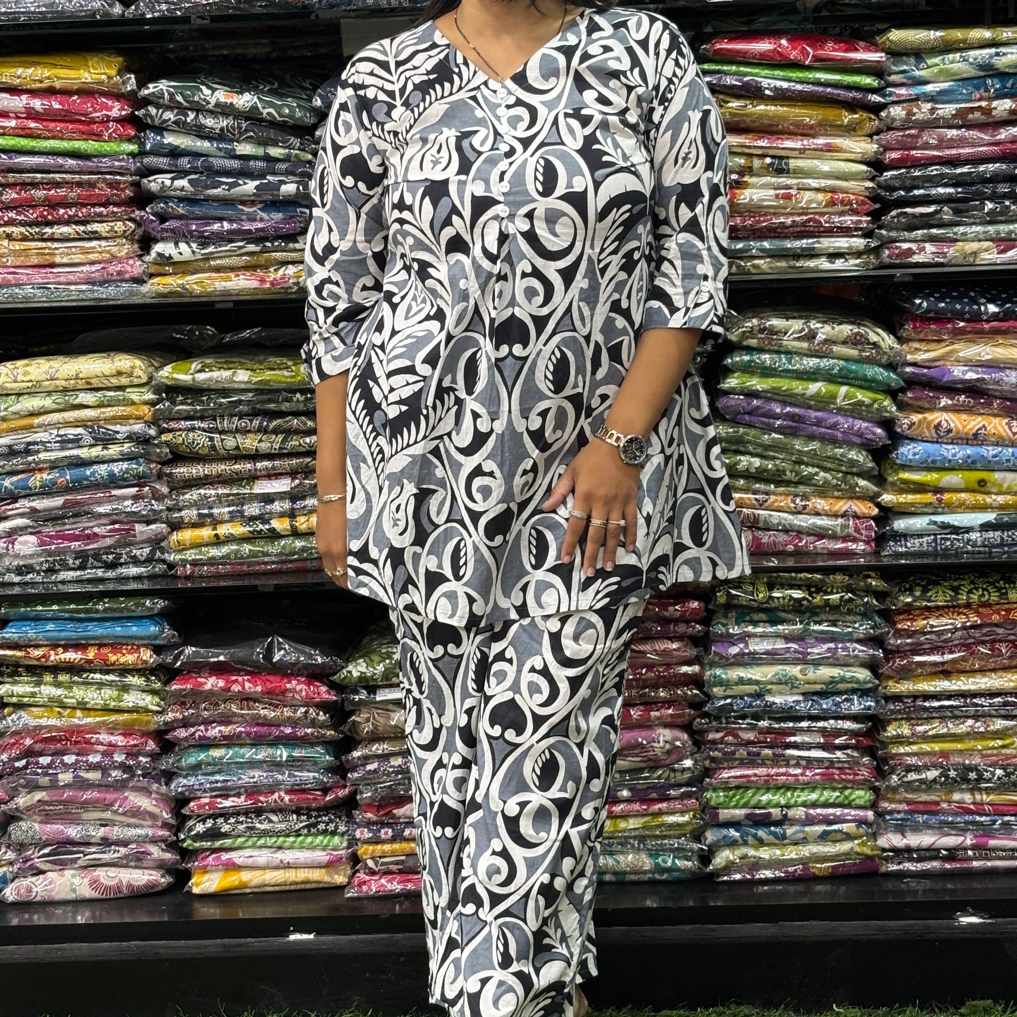 ALINE TUNIC WITH PLAZO (PURE CAMRIC COTTON)