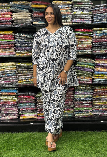 ALINE TUNIC WITH PLAZO (PURE CAMRIC COTTON)