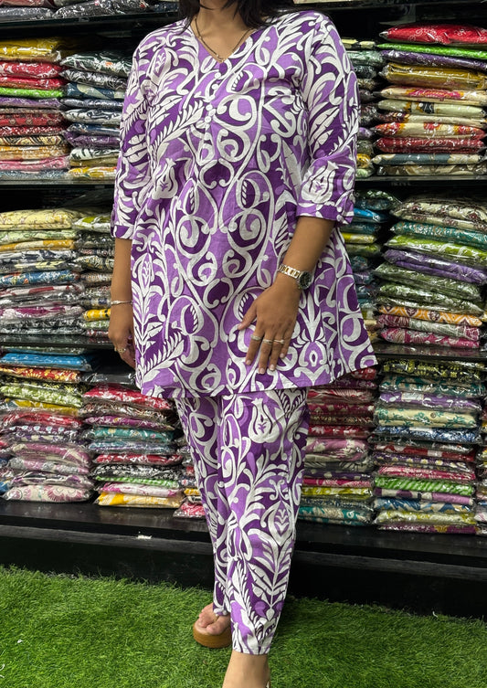 ALINE TUNIC WITH PLAZO (PURE CAMRIC COTTON)